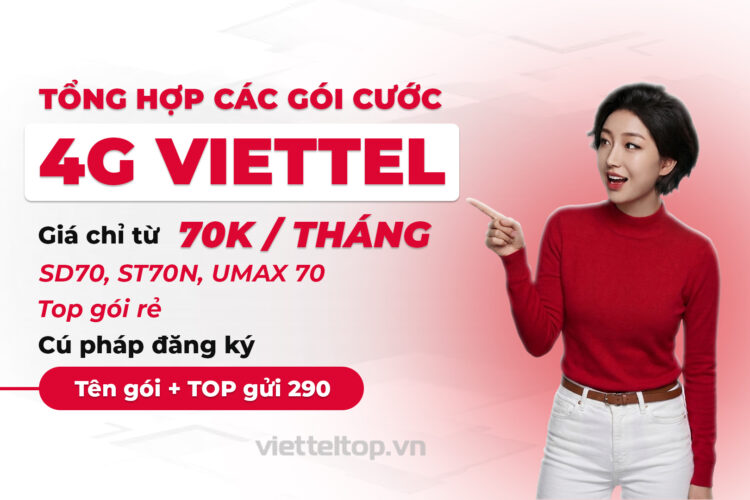 Tổng hợp gói cước Viettel 70K/tháng đáng đăng ký nhất 2026, nên chọn gói nào SD70, ST70N hay UMAX70? Tổng hợp gói cước Viettel 70K/tháng đáng đăng ký nhất 2026, nên chọn gói nào SD70, ST70N hay UMAX70?